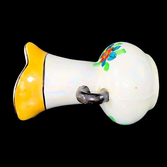 Vintage Art Pottery Vase Japan Hand Painted Luster Ware vase Bird Flowers 5”T 4W - Picture 8 of 8